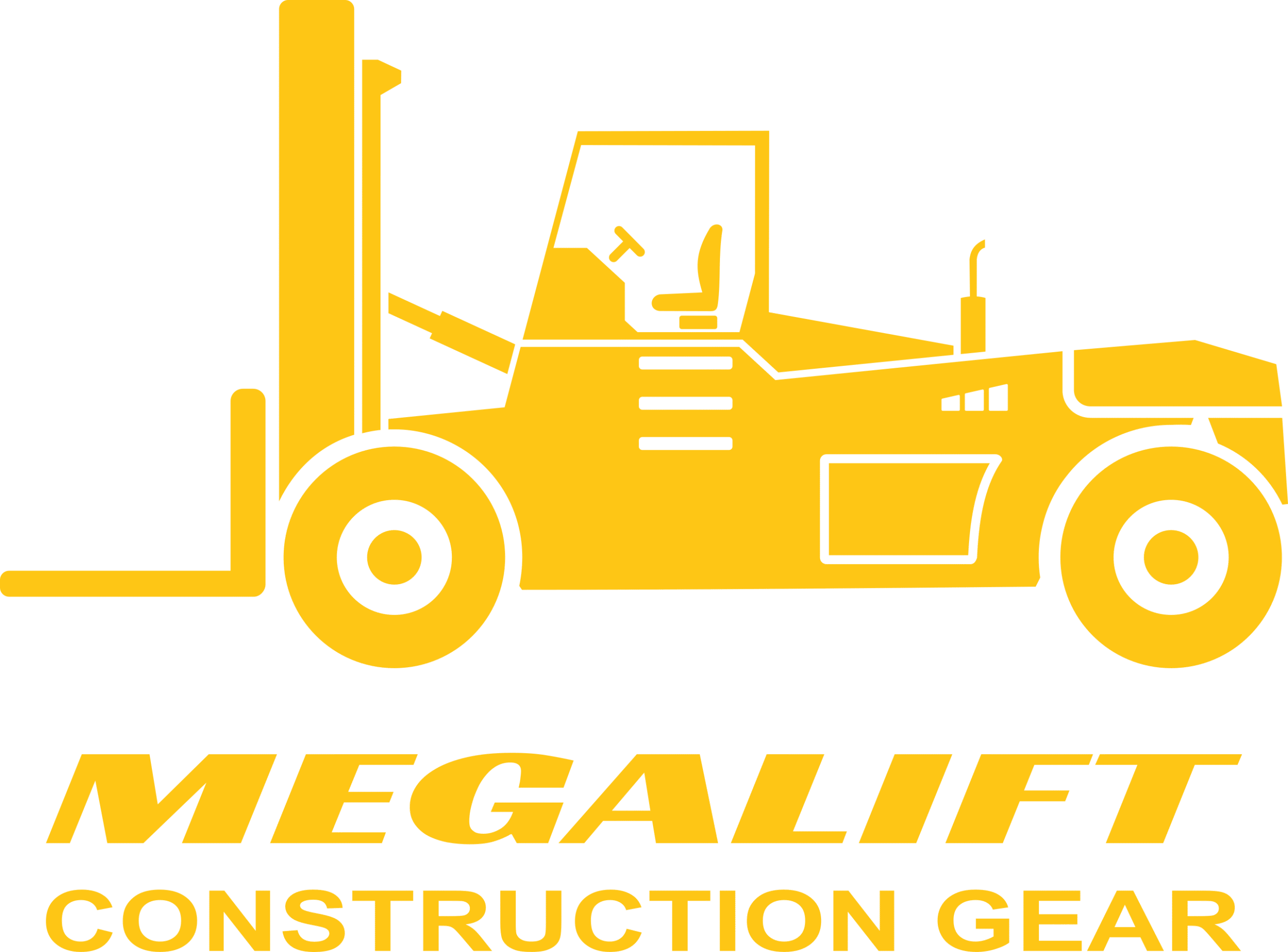 Megalift Construction Gear Logo Yellow